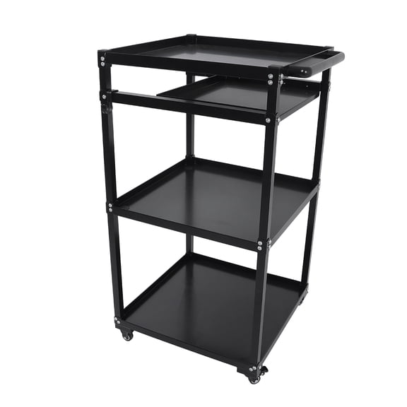 PET-U AV Utility Cart Aluminum Shelf Office Desk Height Adjustable With Keyboard Tray