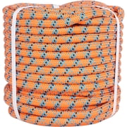 PET-U Arborist Bull Rope, 1/2 Inch by 150 Feet 32 Strand High Strength Tree Rope for Flagpole Halyard Clothesline Camping Sailing Swings Orange, Blue, Black,18KN