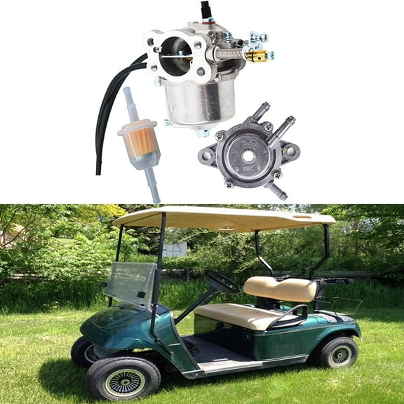 PET-U Carburetor with Fuel Pump & Fuel Filter Replacement for EZGO TXT 295CC Golf Carts 1991 - Up