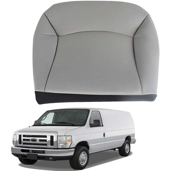 PET-U Driver Side Bottom Leather Seat Cover Gray Replacement for 2002 2003 2004 2005 2006 2007 2008 E150 E250 E350