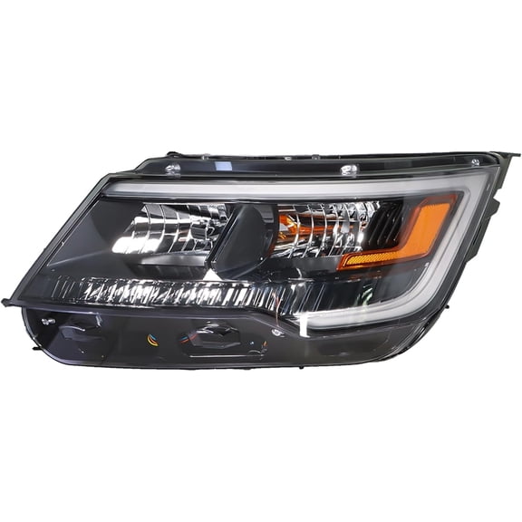 PET-U Driver Side Headlights Assembly with DRL Replacement for Explorer 2016-2019 Housing Black Lamp LH FB5Z13008AD