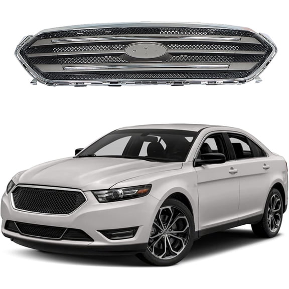 PET-U Front Upper Grille Assembly Chrome Replacement for Taurus 2013 2014 2015 2016 2017 2018 2019
