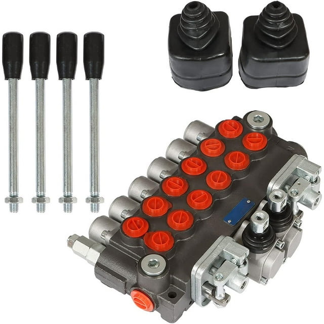 PETU Hydraulic Valve 2 Joysticks 6 Spool 11 GPM 3625 PSI SAE Ports