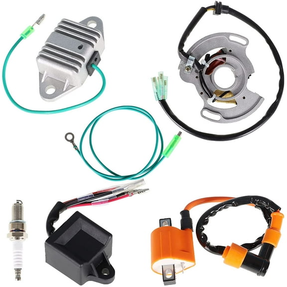 PET-U Ignition Coil Spark Plug CDI Regulator and Stator Replacement for Yamaha Blaster YFS200 1997 1998 1999 2000 2001