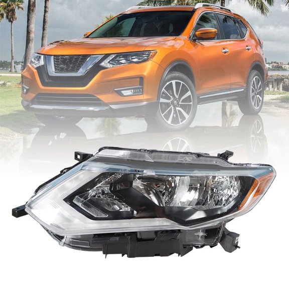 PET-U Halogen Headlight Assembly Replacement for Rogue 2017 2018 2019 S/SL/SV Headlamp Left Side