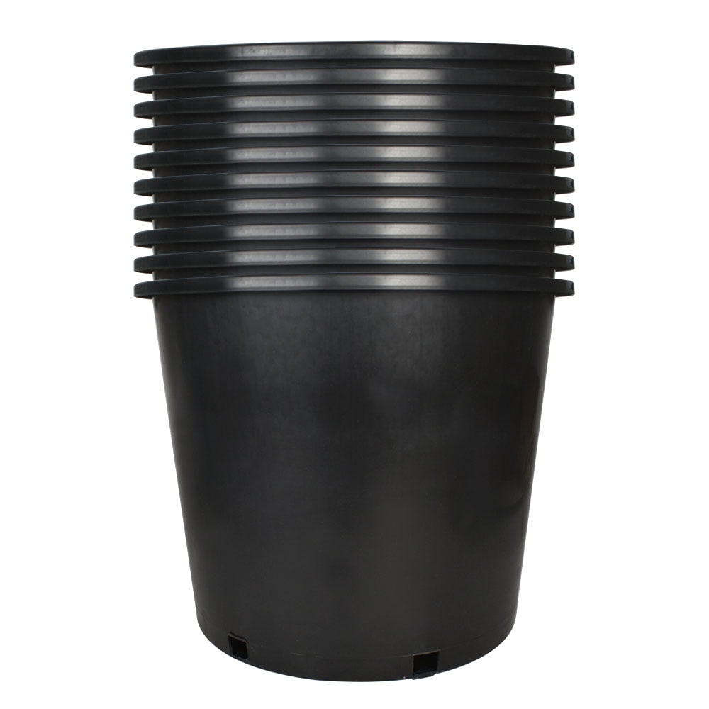 PET-U Premium Black Plastic Nursery Plant Container Garden Planter Pots ...