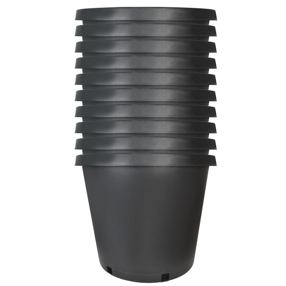PET-U Premium Black Plastic Nursery Plant Container Garden Planter Pots