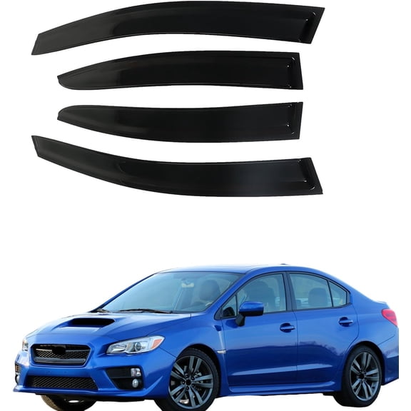 PET-U Sun Rain Wind Guards Cover Window Visors Shade 4 Pieces Black Replacement for 2015-2019 WRX STI