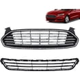 thumbnail image 1 of PET-U Upper Lower Front Grille Kit Radiator Black Chrome Replacement for 2013 2014 2015 2016 Fusion, 1 of 7