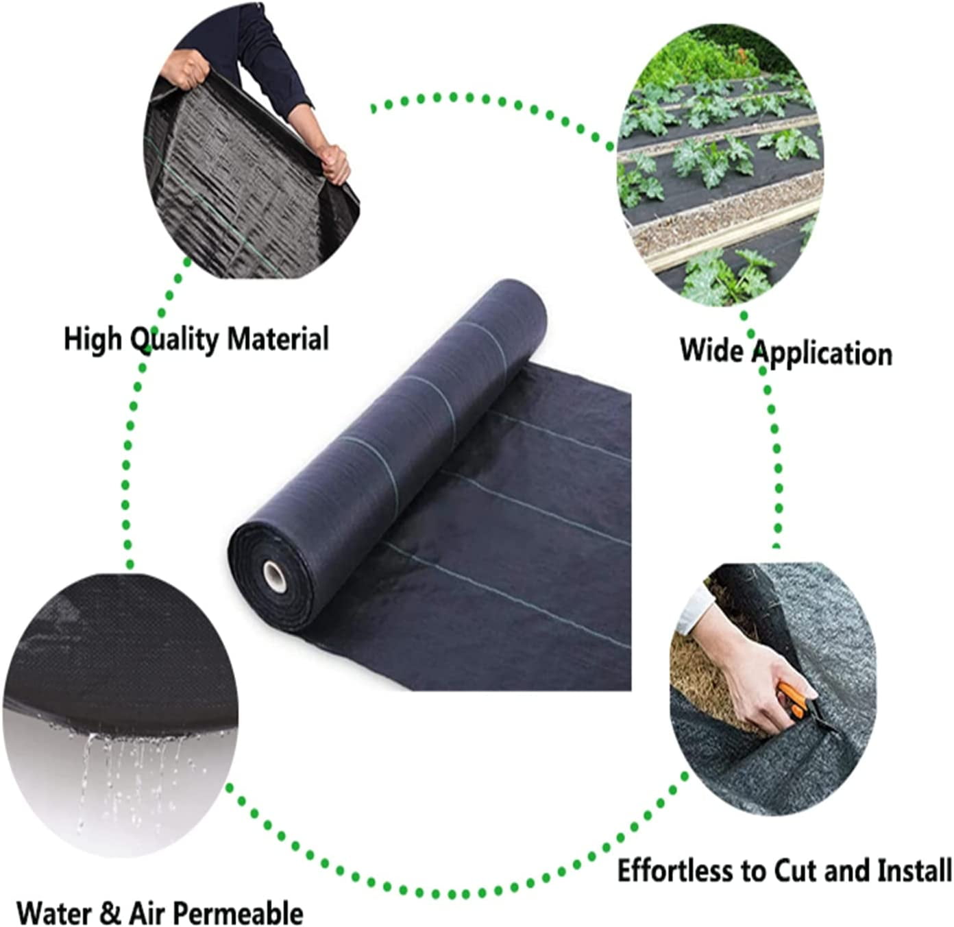 PET-U Weed Barrier Fabric Woven Earthmat Ground Cover Heavy-Duty Landscape US