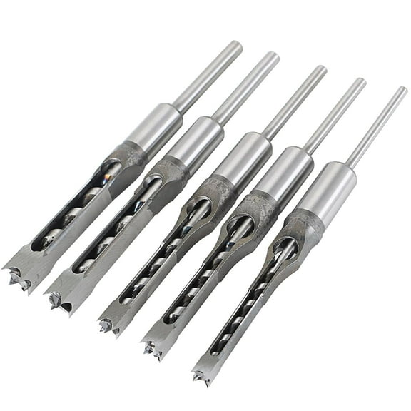 PET-U Woodworking Square Hole Drill Bit 6/25-9/16 Inch Round Handle Woodworking Hole Saw for Rock Drills 7 Pieces