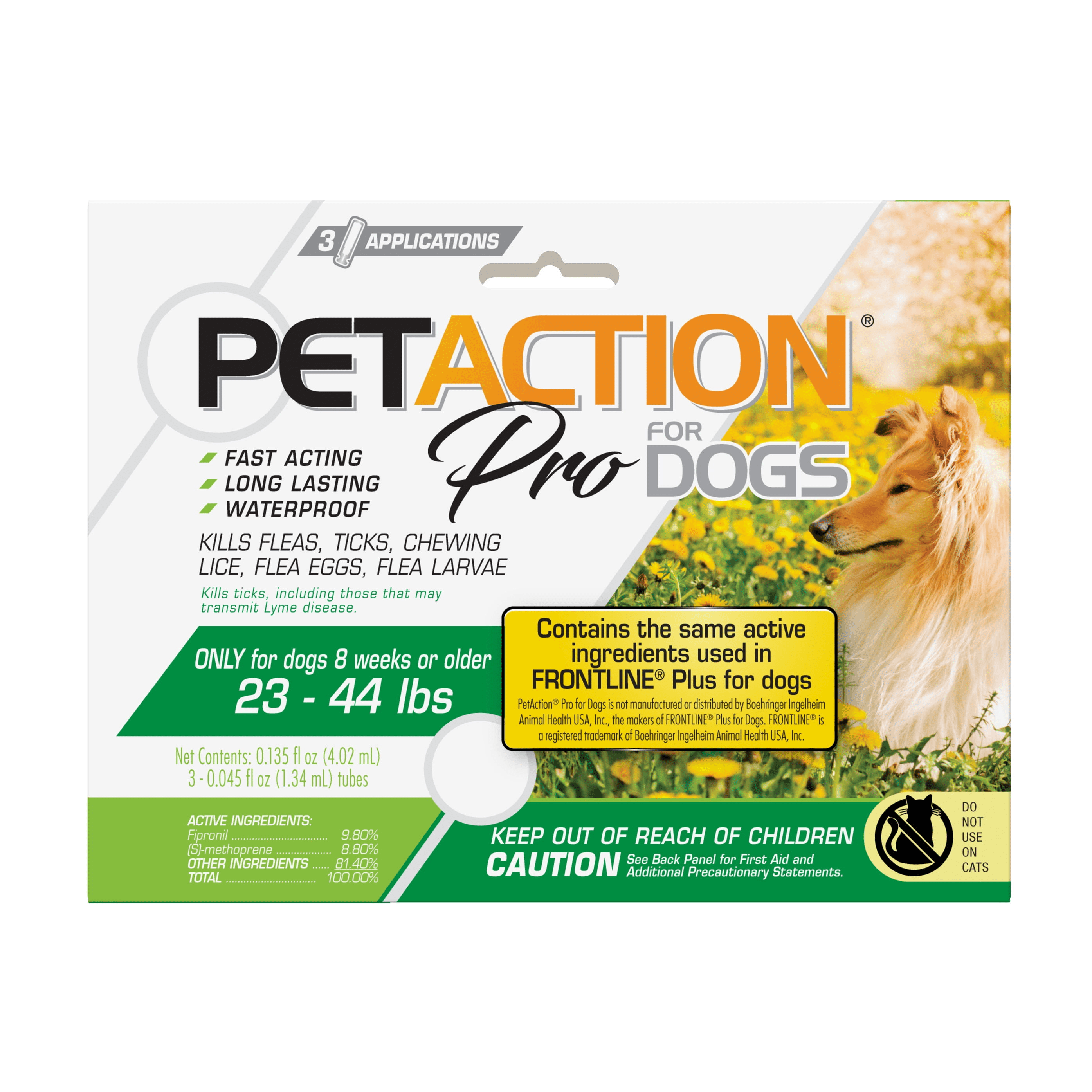 Pet Action Pro For Dogs Reviews PETACTION PRO Flea & Tick Topical Treatment for Dogs, 23-44 lbs, 3