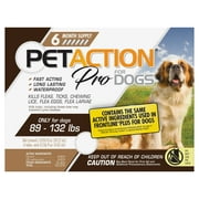 PETACTION PRO Flea & Tick Topical Treatment for Dogs, 89-132 lbs, 6 Count