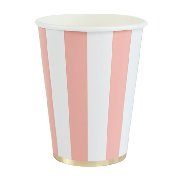 Petal Pink Signature Cabana Stripe Cups - 8ct