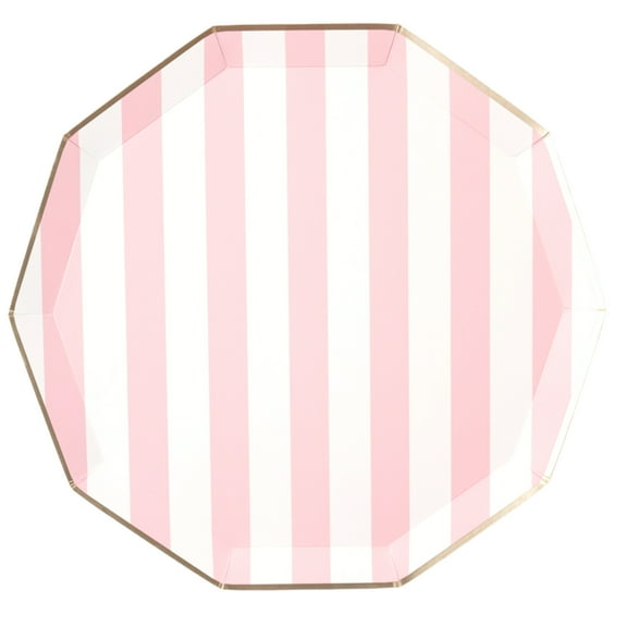 Petal Pink Signature Cabana Stripe Plates - 8ct
