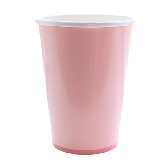 Bonjour Fte Light Pink Paper Party Cups, Disposable Party Supplies, 8 Count, 12 Oz, Birthday, Valentines