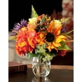 thumbnail image 1 of PETALS - Rose, Hydrangea & Sunflower Silk Flower Small Accent - 11" Height x 11" Width, 1 of 3