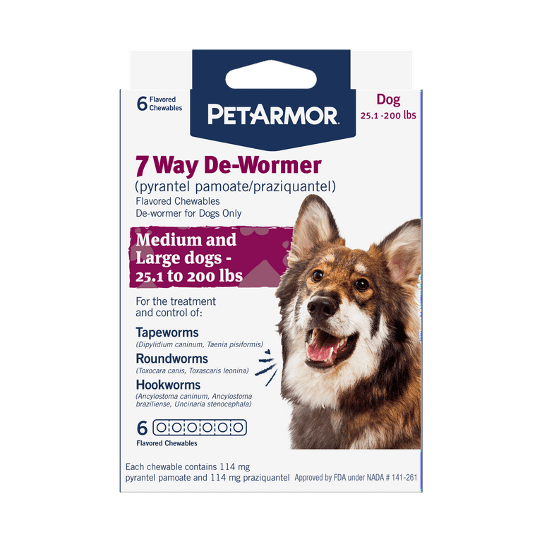 PETARMOR 7 Way De-Wormer (Pyrantel Pamoate and Praziquantel) for 