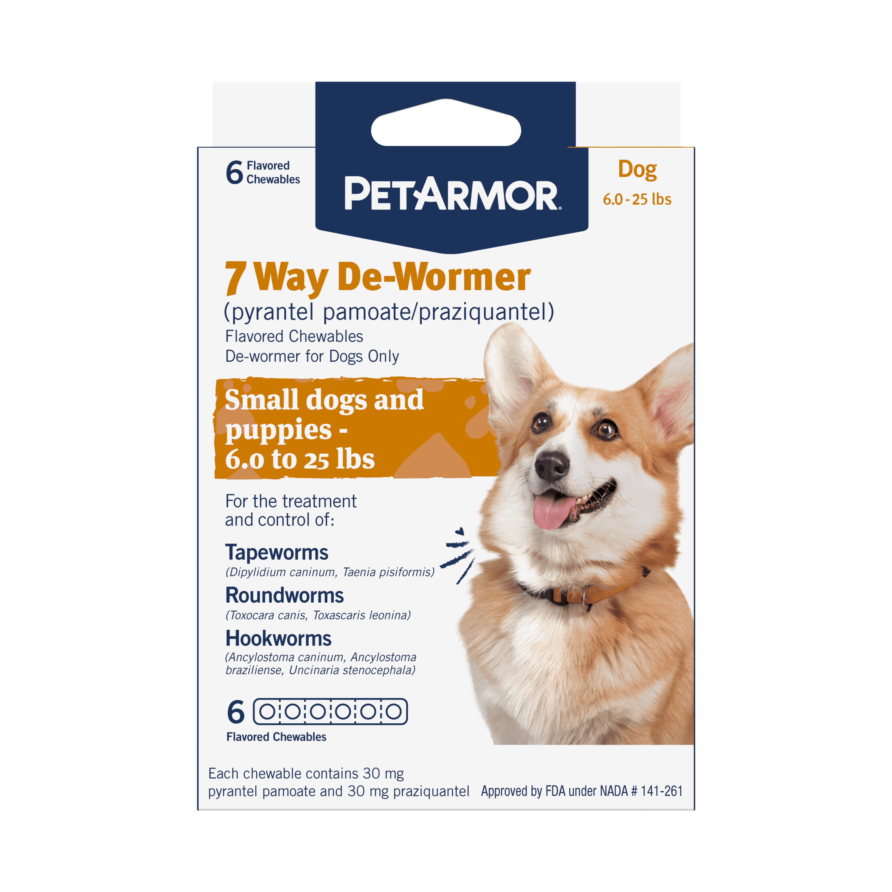 PETARMOR 7 Way De-Wormer For Puppies And Small Dogs, 6-25 Lbs, 6 ...