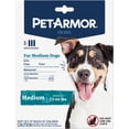 thumbnail image 1 of PETARMOR Flea & Tick Treatment for Medium Dogs, 23 to 44 lbs, 3 Monthly Applications, 1 of 5
