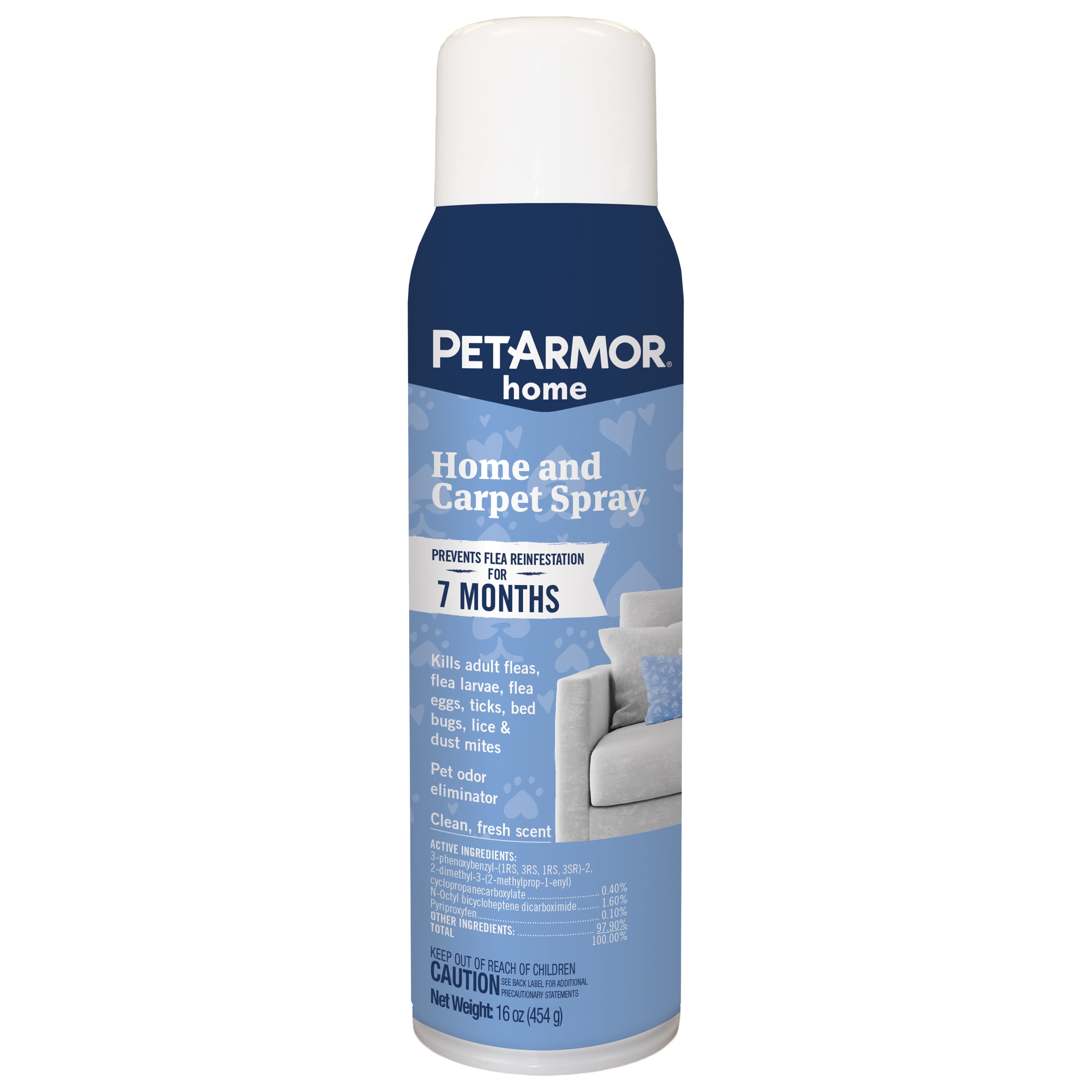 PETARMOR Home and Carpet Spray for Fleas and Ticks, Clean Scent, 16 oz