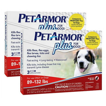 PETARMOR Plus Flea and Tick Prevention for Extra Large Dogs 89-132 lbs 6 Applications