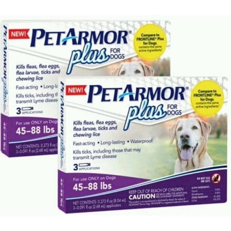 PETARMOR Plus Flea and Tick Prevention for Large Dogs 45-88 lbs 6 Applications