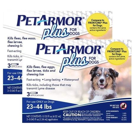 PETARMOR Plus Flea and Tick Prevention for Medium Dogs 23-44 lbs 6 Applications