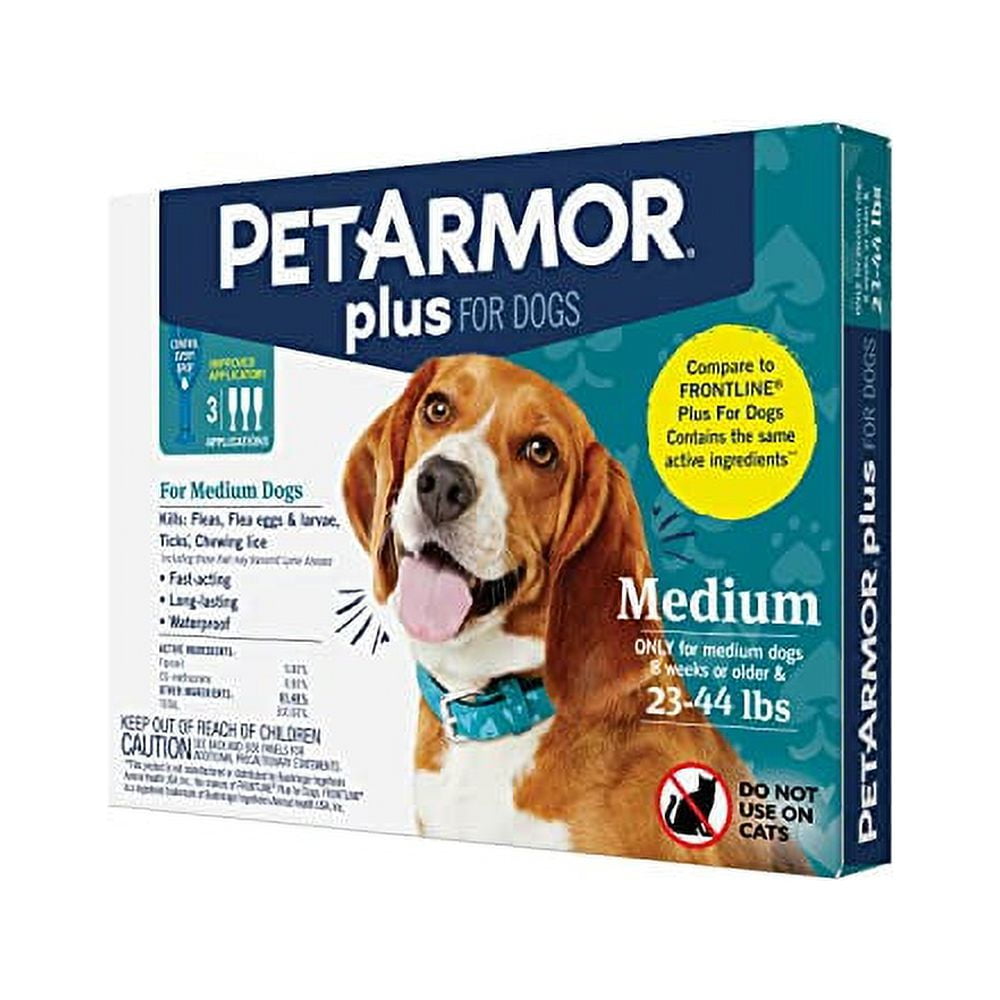 PETARMOR Plus Flea & Tick Prevention for Dogs, FastActing Topical Treatment, 3 Count