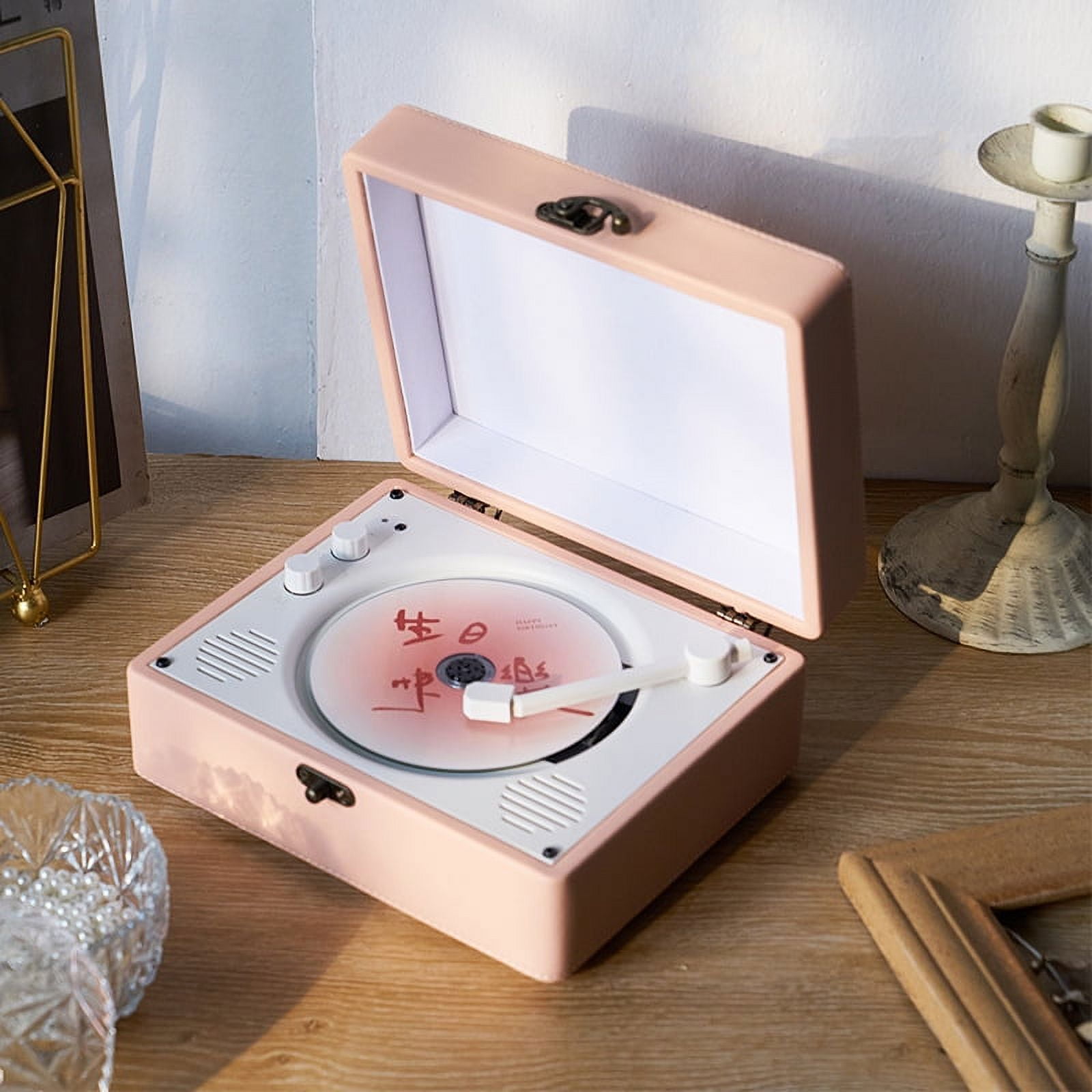 PETDIPOT CD Player with Bluetooth Retro Desktop CD Players for Home