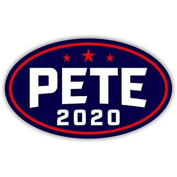 PETE BUTTIGIEG for President 2020 Rainbow Flag Oval Bumper Sticker Vinyl Euro Decal Bumper Sticker 3" X 5" (F) 3" x 5"