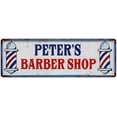 thumbnail image 1 of PETER'S Barber Shop Hair Salon Gift Metal Sign Retro 6x18 206180031377, 1 of 1