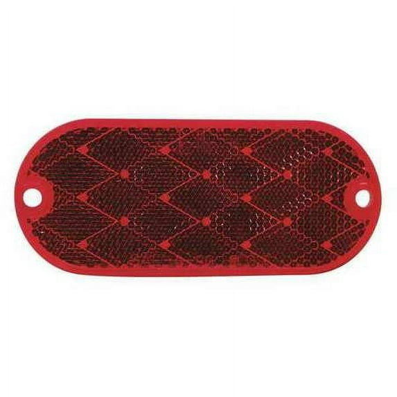 PETERSON B480R Reflector,Oval,Red,Oval,4-3/8 in. dia.