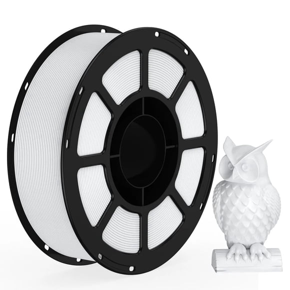 PETG 3D Printer Filament 1.75mm, Dimensional Accuracy +/-0.02mm, 1KG Spool (2.2lbs), Fit for Most 3D FDM Printer(White)