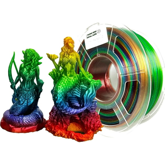 PETG 3D Printer Filament 1.75mm,Rainbow Translucent,Multi Color,1kg(2.2lbs) Accuracy +/-0.05mm