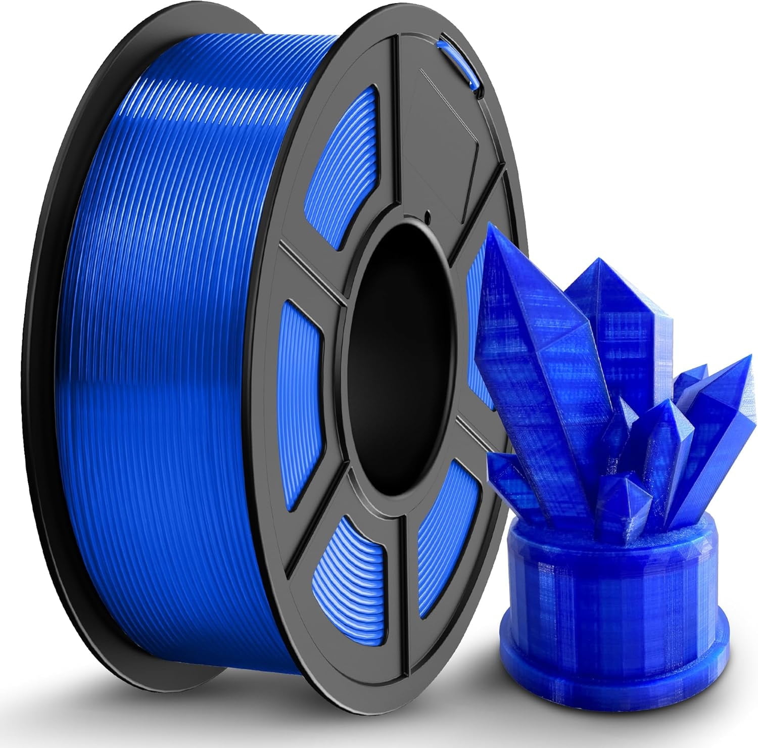 PETG Filament 1.75mm 1KG, 3D Printer Filament PETG, Strong Toughness, 1KG(330M) Filament High Precision, Dimensional Accuracy ±0.02mm,Transparent Blue