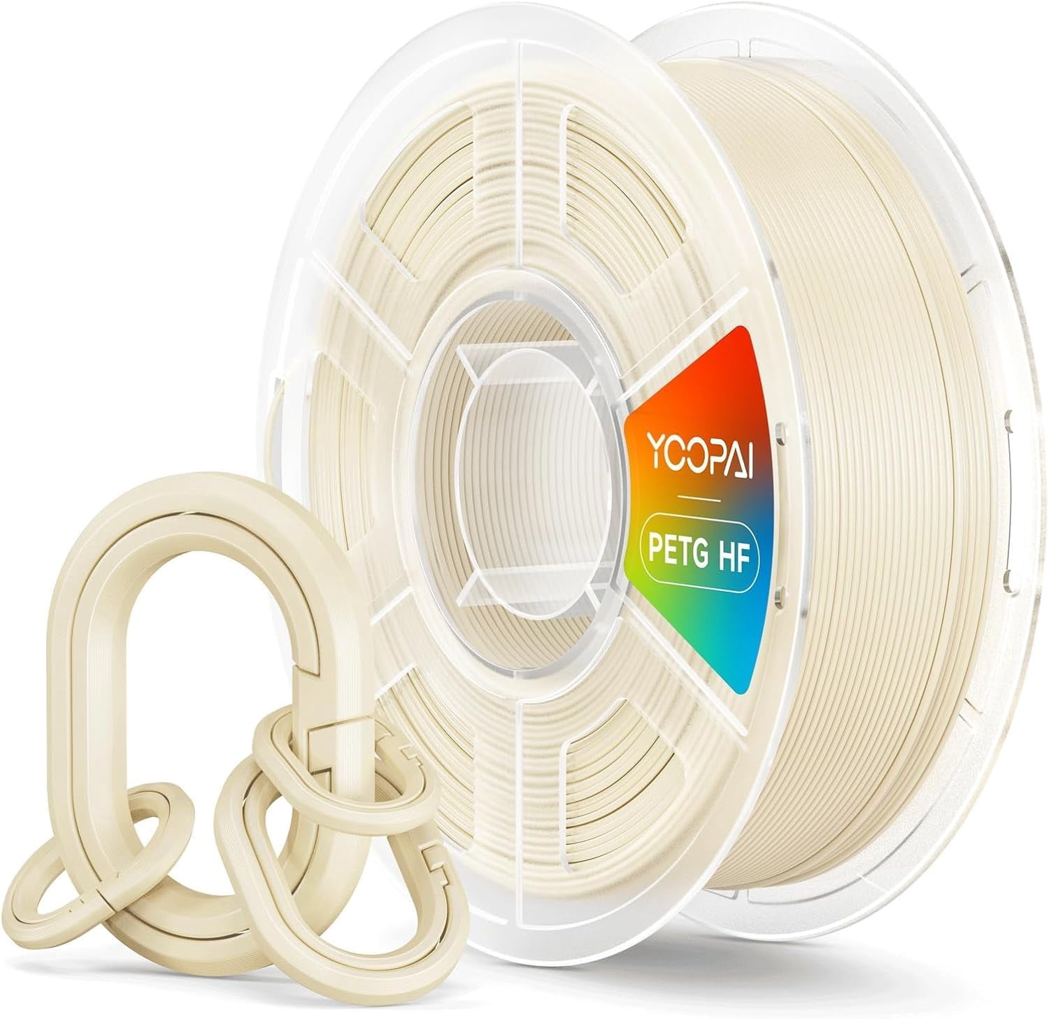PETG Filament 1.75mm High Speed, Low Stringing, High Toughness, Odorless, Better Flow, 1KG (2.2lbs) Rapid 3D Printer Filament, PETG HF Cream