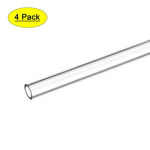 PETG Tubing Hard 8mm ID, 12mm OD, 50cm Length, High Transparent Clear 4 Pack