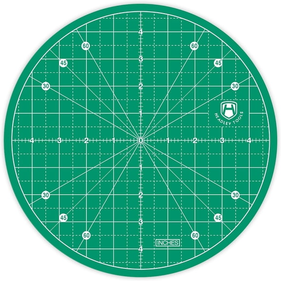PETGLE 10"x10" Round Rotating Cutting Mat, Self Healing Mat with 360-Degree Rotation & Anti-Slip Base, Sewing Board Cutting Mat Perfect for Fabric Quilting Leather Hobby Project, Green