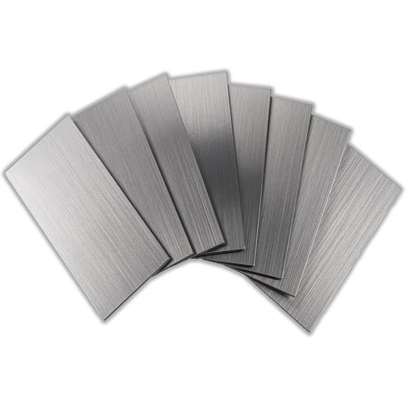 PETGLE 100 Pieces Peel and Stick Backsplash for Kitchen, 3" x 6" PVC Subway Tile Upgraded Brushed Stainless Backsplash Stick on Tile Elevate Kitchen, Bathroom, Fireplace,RV