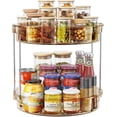 thumbnail image 1 of PETGLE 12inch 2 Tier Lazy Susan Turntable Organizer Rotating Spice Rack Organization for Cabinet, Kitchen, Pantry, Countertop, Bathroom, Vanity, Medicine Cabinet Organizer, Amber, 1 of 17