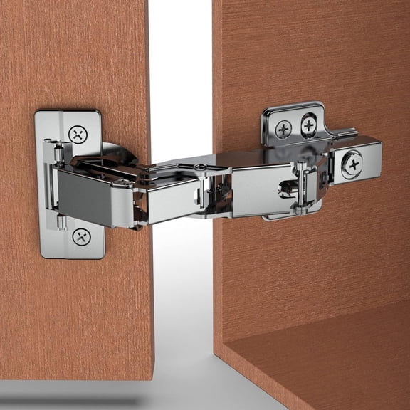 PETGLE 2 Pack 165 Degree Frameless Lazy Susan Hinge, Clip ON Plate for Easy Installation, Soft Close Multi-Pivot Concealed Hardware for Corner Kitchen Cabinet, Cupboard Folded, Folden Door, Closets
