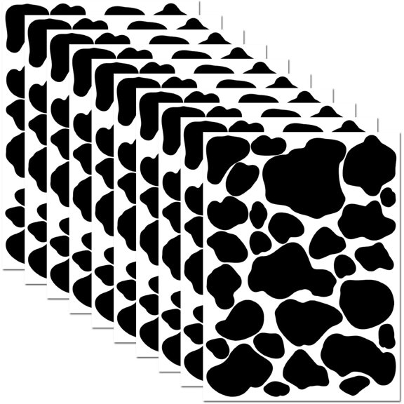 PETGLE 280 Pieces Cow Print Stickers Peel and Stick Vinyl Decals for Wall, Car, Laptop, Water Bottle & Home Decor