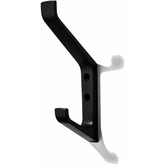 PETGLE 3 Pack 5-3/4 inch zinc Alloy Black Coat Hooks Modern and Simple Design Bathroom, mudroom Hook, Kitchen Towel Hook, Bedroom Coat and hat Hook, Towel Robe Hooks