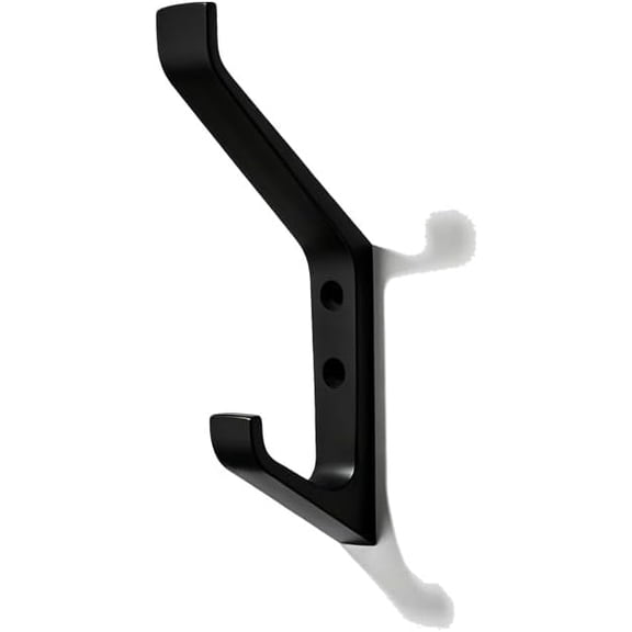 PETGLE 3 Pack 5-3/4 inch zinc Alloy Black Coat Hooks Modern and Simple Design Bathroom, mudroom Hook, Kitchen Towel Hook, Bedroom Coat and hat Hook, Towel Robe Hooks