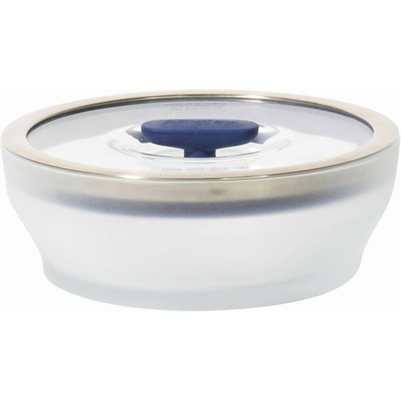 PETGLE 4-Cup Microwave Cookware & Glass Container with Glass Lid, Plastic-Free Shallow Food Storage | Stackable Airtight Steamer with Vented Lid for Microwave-Safe Reheating, Steaming Vegetables