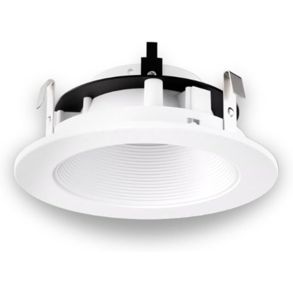 PETGLE 4" Low Voltage Adjustable Step Baffle Trim - MR16 LED Bulb Compatible Recessed Lighting Trim, Ceiling Light Fixture, Modern Downlight, Adjustable Light Housing, Home Lighting - All White