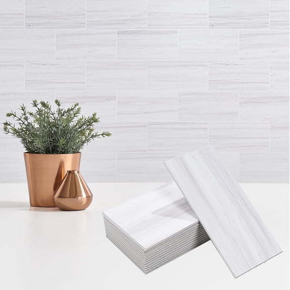 PETGLE 4 Pieces Peel and Stick Backsplash for Kitchen, 3" x 6" PVC Subway Tile 2026 Upgraded Dolomite Star Gray Backsplash Stick on Tile Elevate Kitchen Fireplace RV
