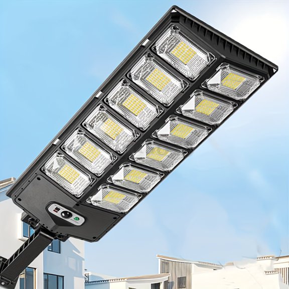 PETGLE 504LED Pro Solar Street Lights Outdoor, LED Parking Lot Light, 6500K Wide Angle Dusk to Dawn Solar Powered, 4 Modes Motion Sensor Security Lights, for Yard Garden