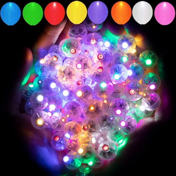 PETGLE 50pcs 10-Colors Mini Lights,Long Standby Time Waterproof LED Balloon Light,Battery Powered,Ball Lamp for Balloon Paper Lantern Birthday Party Christmas Halloween